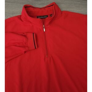 Dunbrooke Mens XL‎ Red 1/4 Zip 100% Polyester Style No 8069 Firestone Logo Back